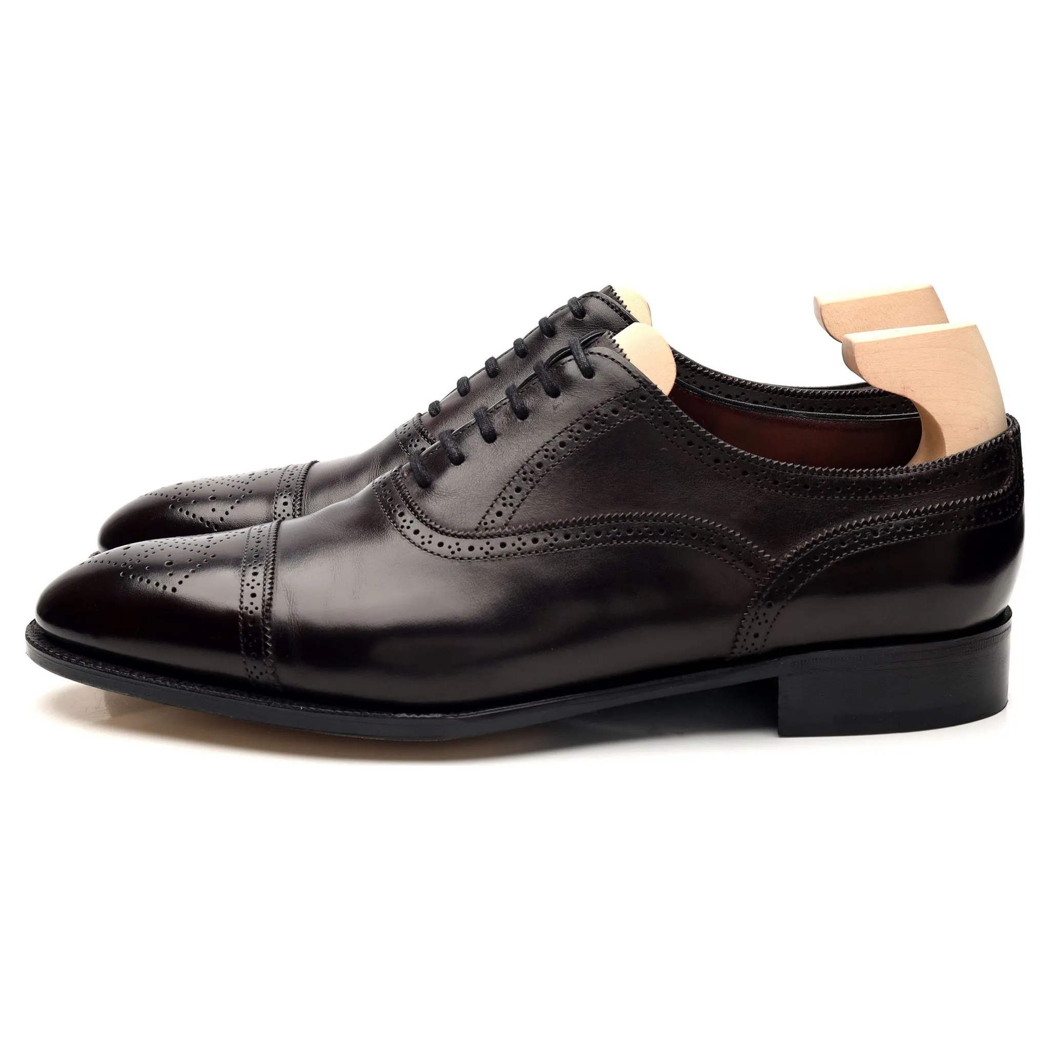 'Stockley' Dark Brown Leather Oxford Brogues UK 9 E