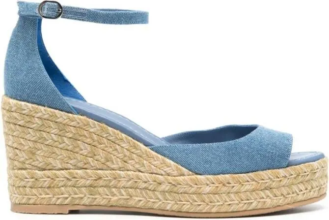 Stuart Weitzman Nudistia 60mm wedge espadrilles Blue