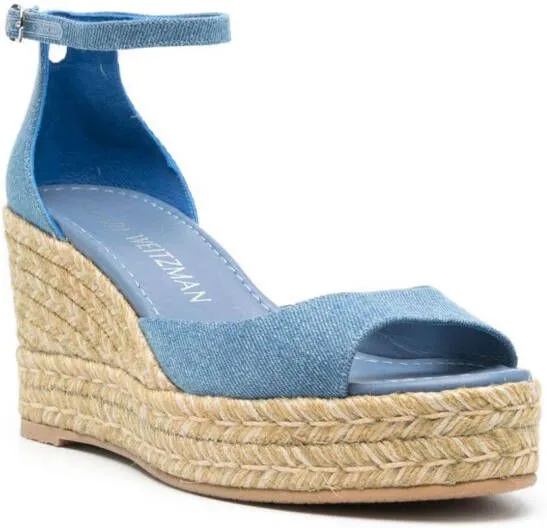 Stuart Weitzman Nudistia 60mm wedge espadrilles Blue