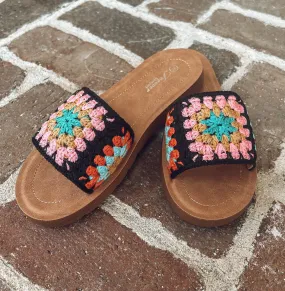 Summer Crochet Sandals | Black