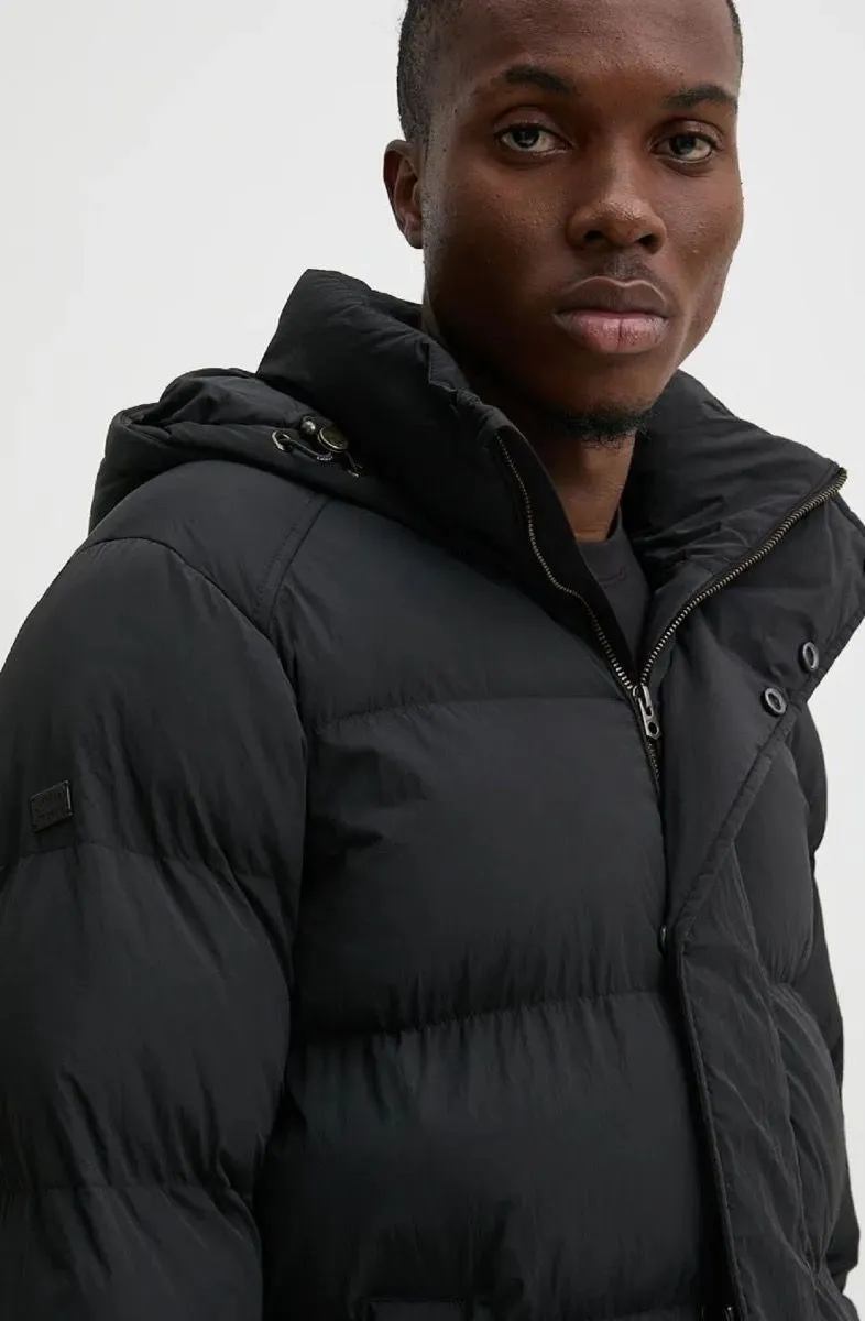 Superdry Hooded Longline Puffer Jacket Black