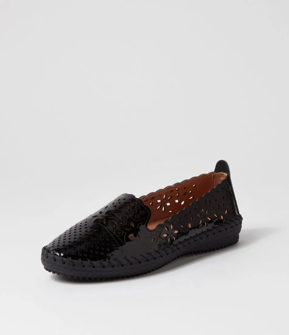 SUPERSOFT Wisley Black Patent Leather Espadrilles