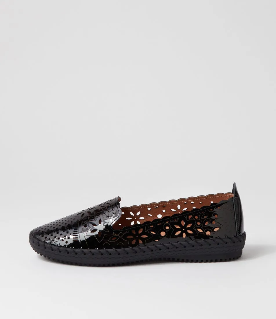 SUPERSOFT Wisley Black Patent Leather Espadrilles