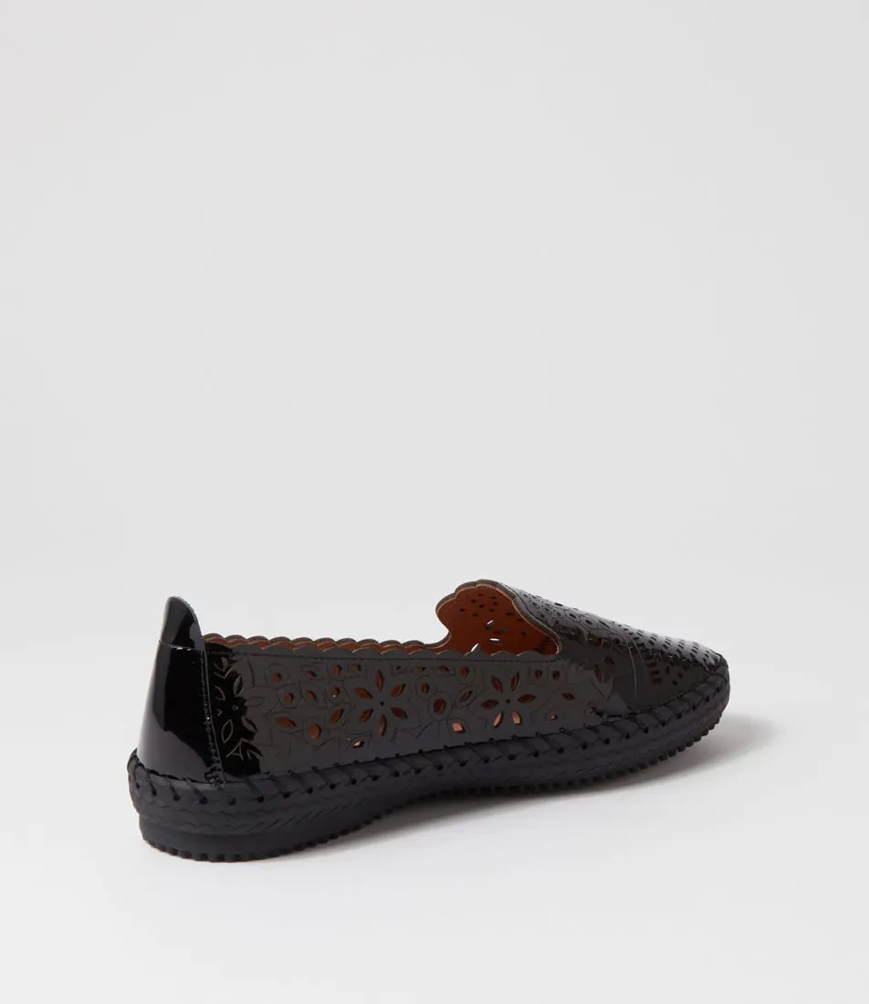 SUPERSOFT Wisley Black Patent Leather Espadrilles