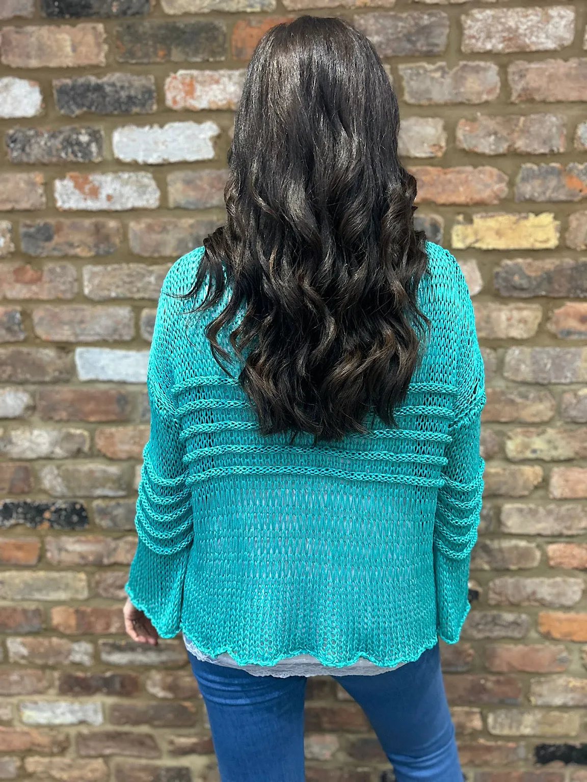 Teal Loose Knit Jumper JoJo