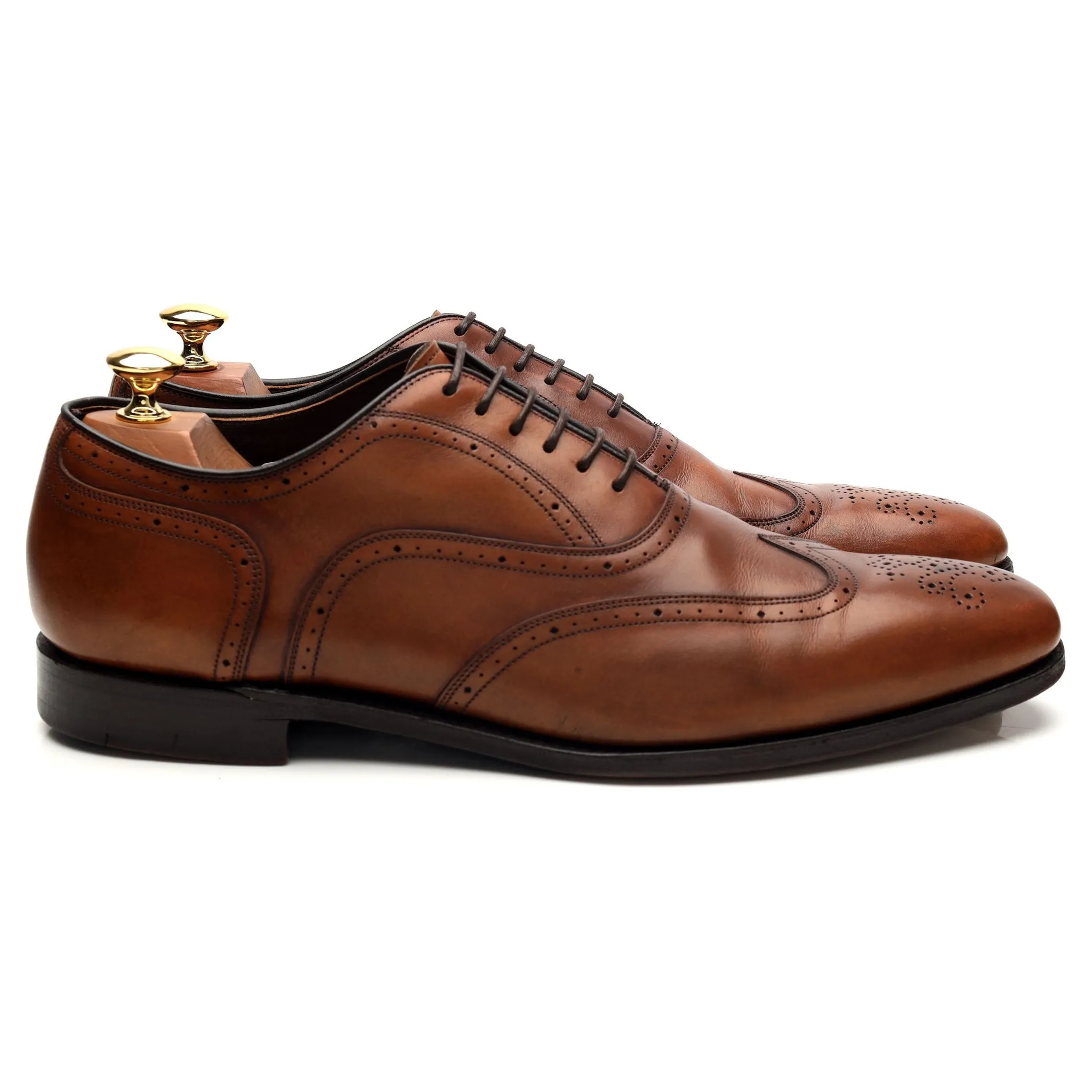 'Tewkesbury' Tan Brown Leather Oxford Brogues UK 9.5 F