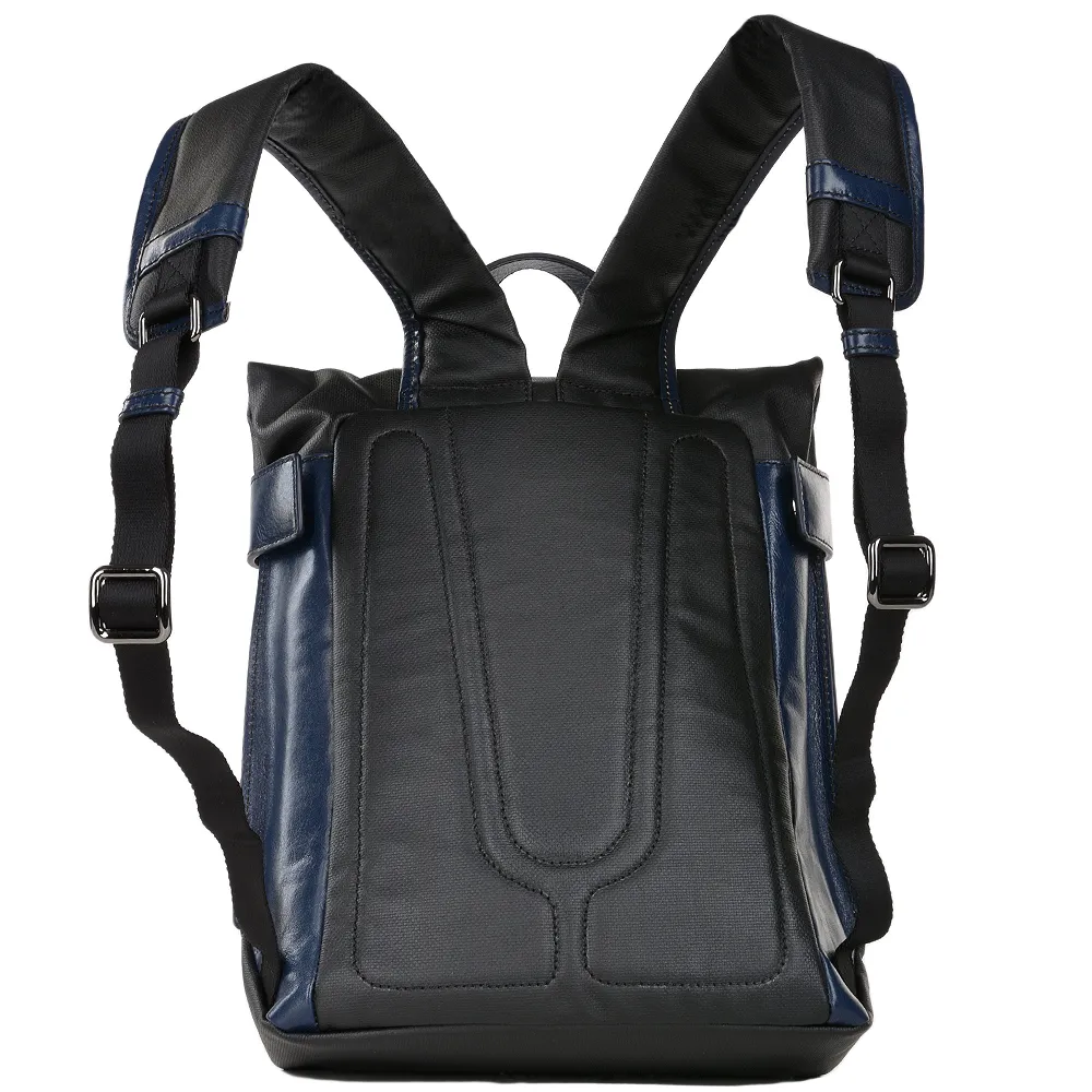 The Bridge B Hydro Medium Italian Travel Rucksack Black/navy Blue/gunmetal - 061517 3Q 6W NH