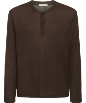 The Row Ennio Wool & Silk Long Sleeve T-shirt