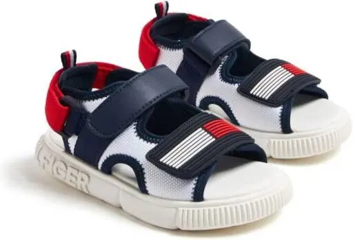 Tommy Hilfiger Junior logo-embossed touch-strap sandals White