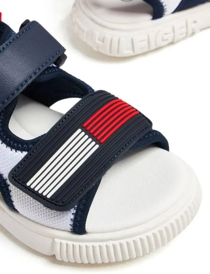 Tommy Hilfiger Junior logo-embossed touch-strap sandals White