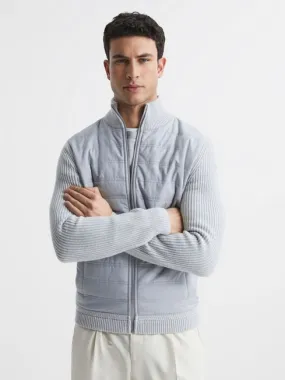 Trainer Hybrid Quilt and Knit Zip-Through Jacket