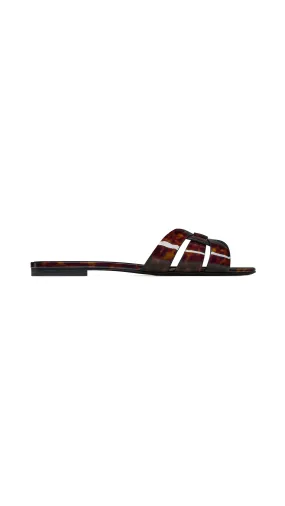 Tribute Mules in Tortoiseshell Patent Leather - Manto Naturale