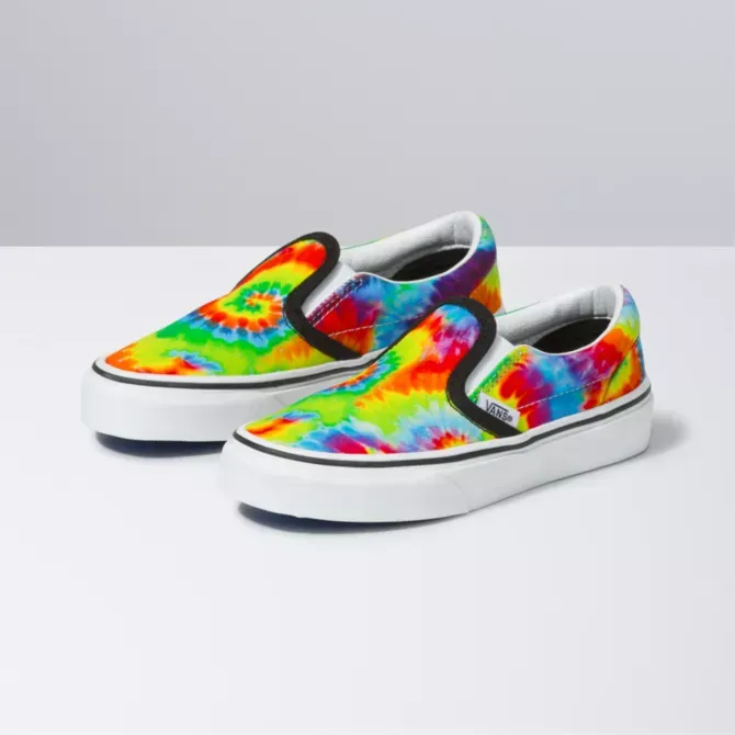 Vans Classic Slip-On Toddler/Youth Skate Shoes - Spiral Tie Dye -