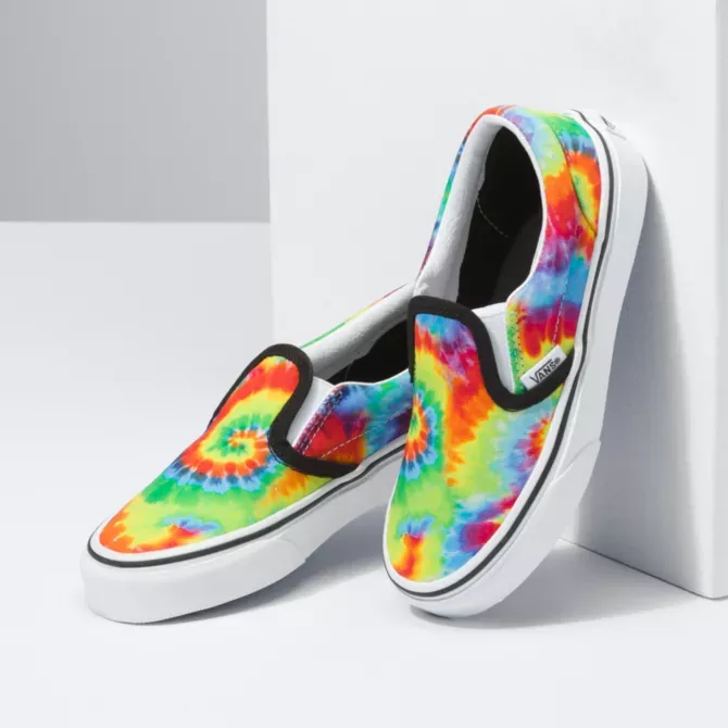 Vans Classic Slip-On Toddler/Youth Skate Shoes - Spiral Tie Dye -