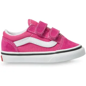 Vans Old Skool V Toddler Skate Shoes - Fuschia Purple/True White