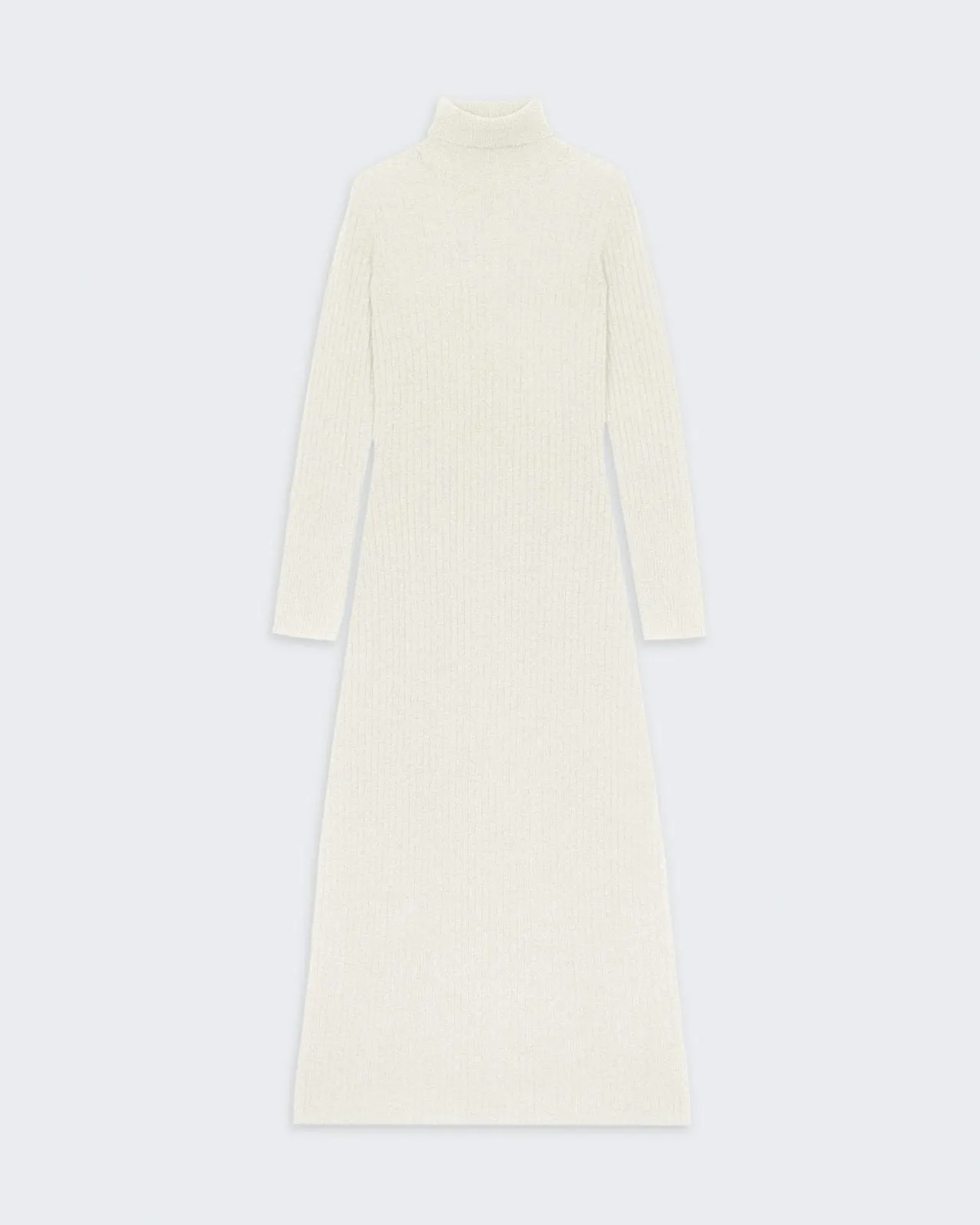 Wide Rib Turtleneck Dress In Cashmere - Cream