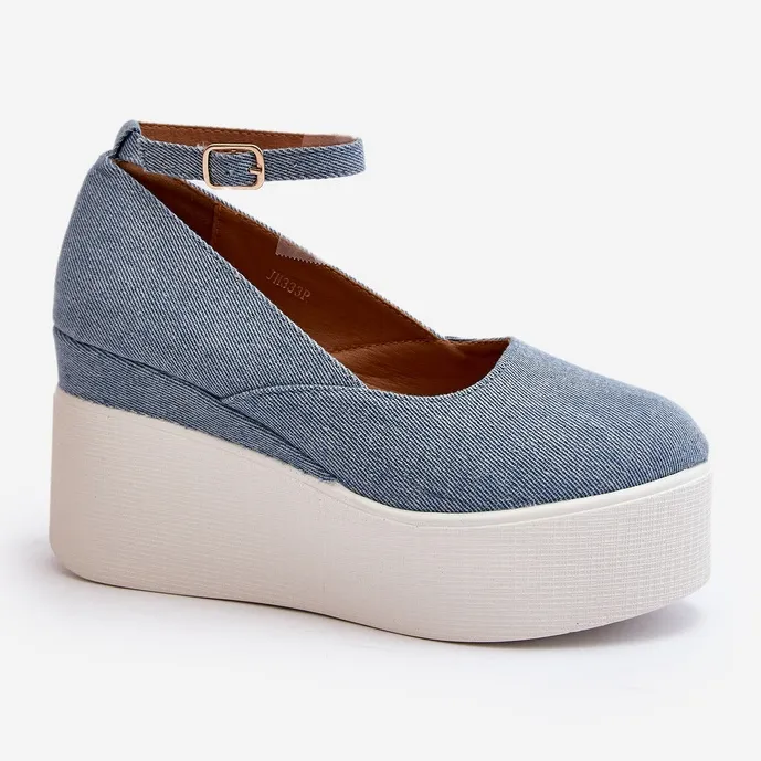 Women's Denim Espadrilles On Wedge Blue Malla