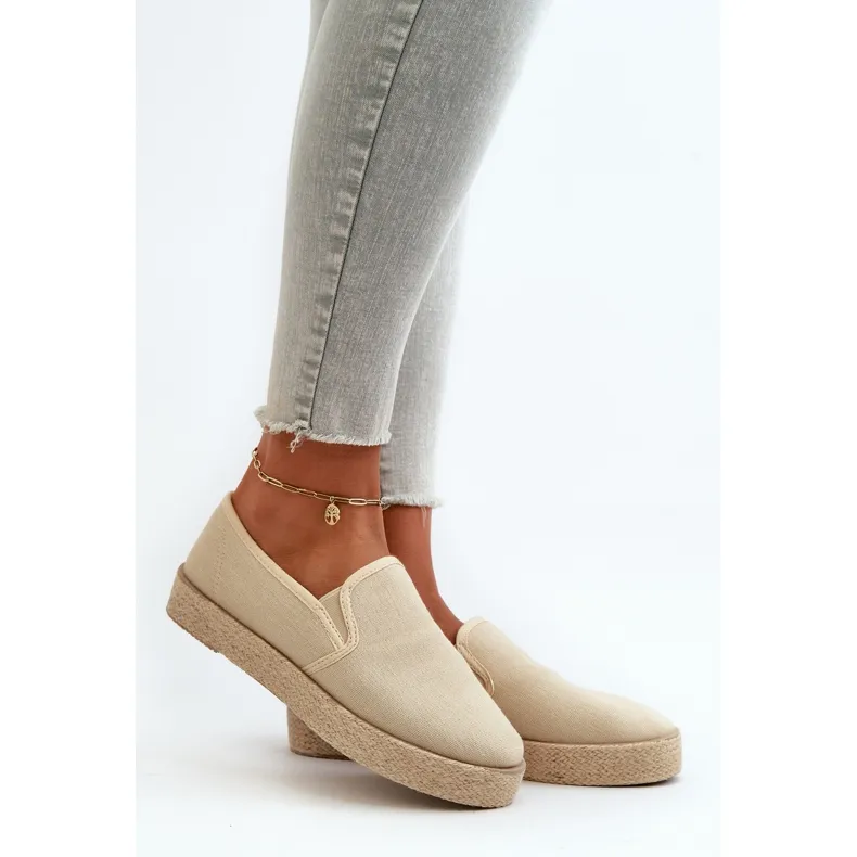 Women's Espadrilles On The Beige Platform Naloenma