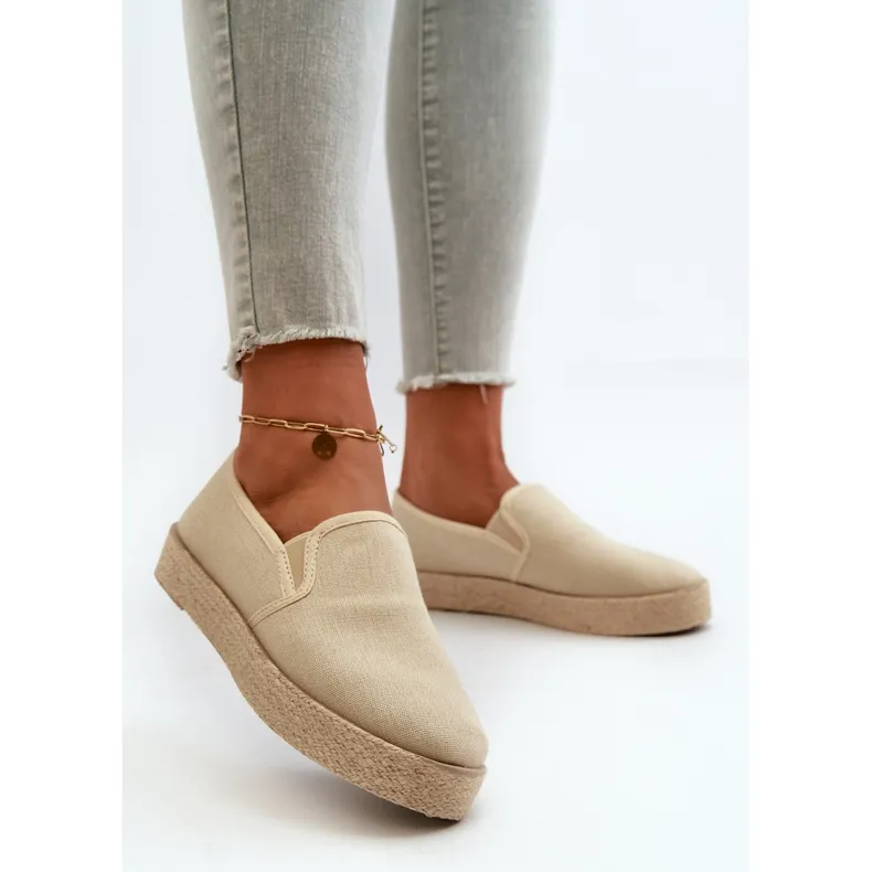 Women's Espadrilles On The Beige Platform Naloenma