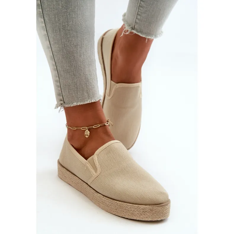 Women's Espadrilles On The Beige Platform Naloenma