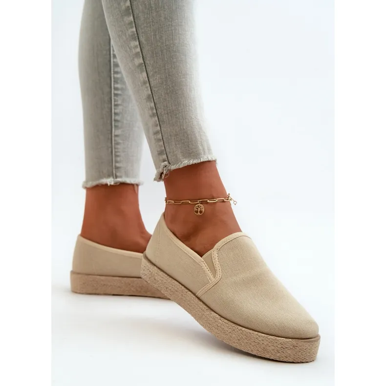 Women's Espadrilles On The Beige Platform Naloenma