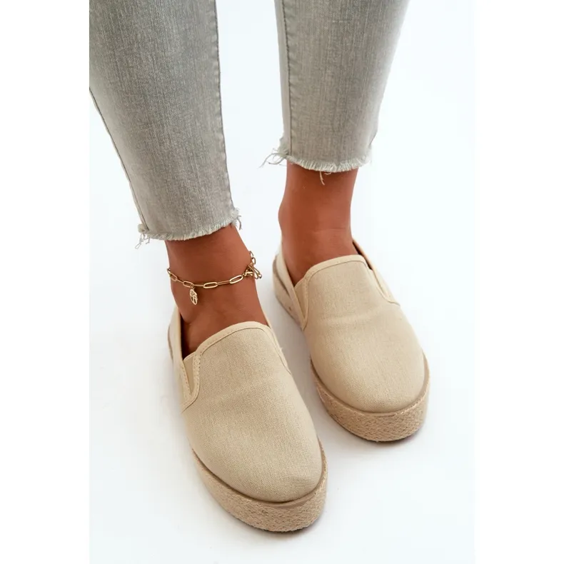 Women's Espadrilles On The Beige Platform Naloenma