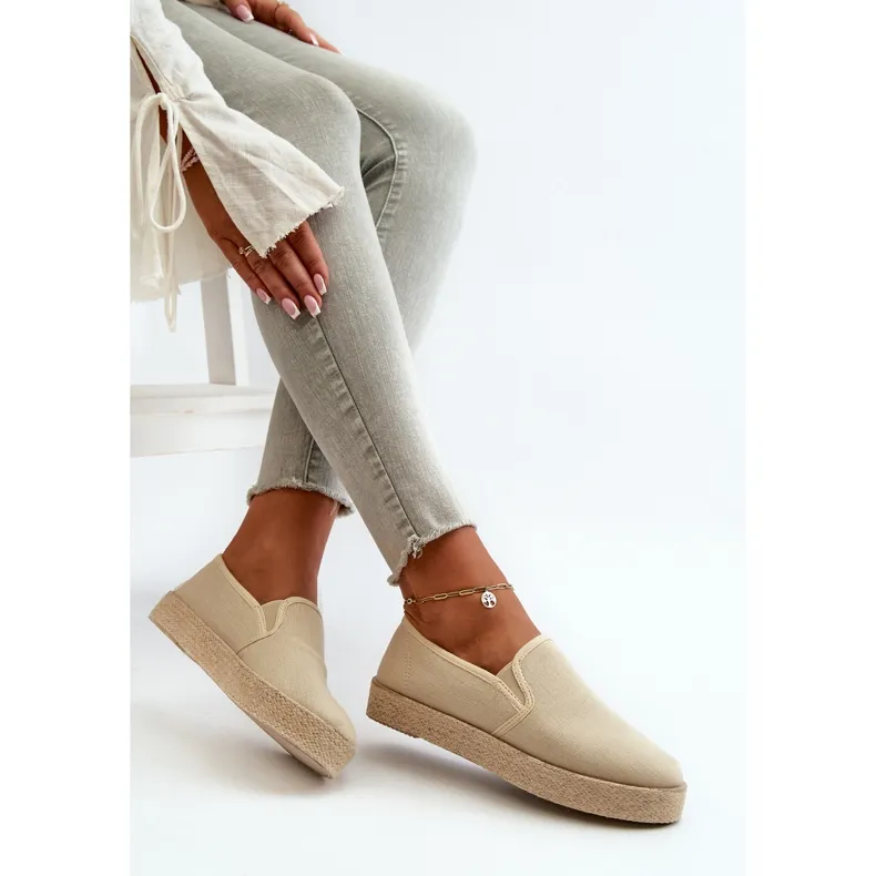 Women's Espadrilles On The Beige Platform Naloenma