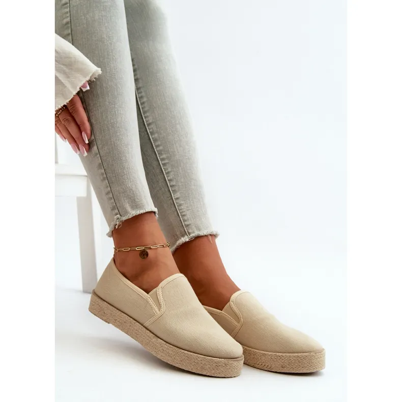 Women's Espadrilles On The Beige Platform Naloenma