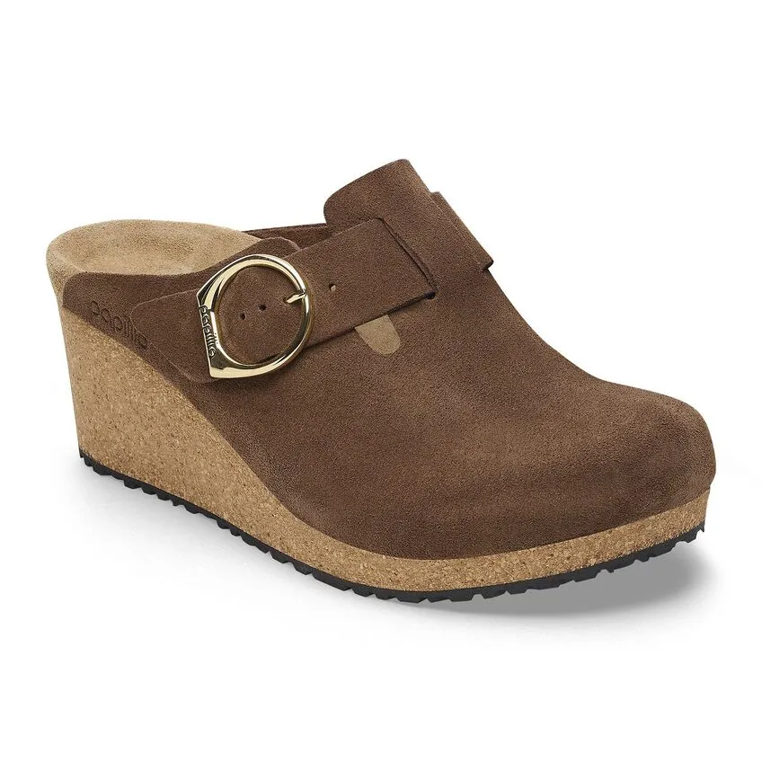 Women's Birkenstock Fanny Ring-Buckle Suede Leather Color: Dark Tea