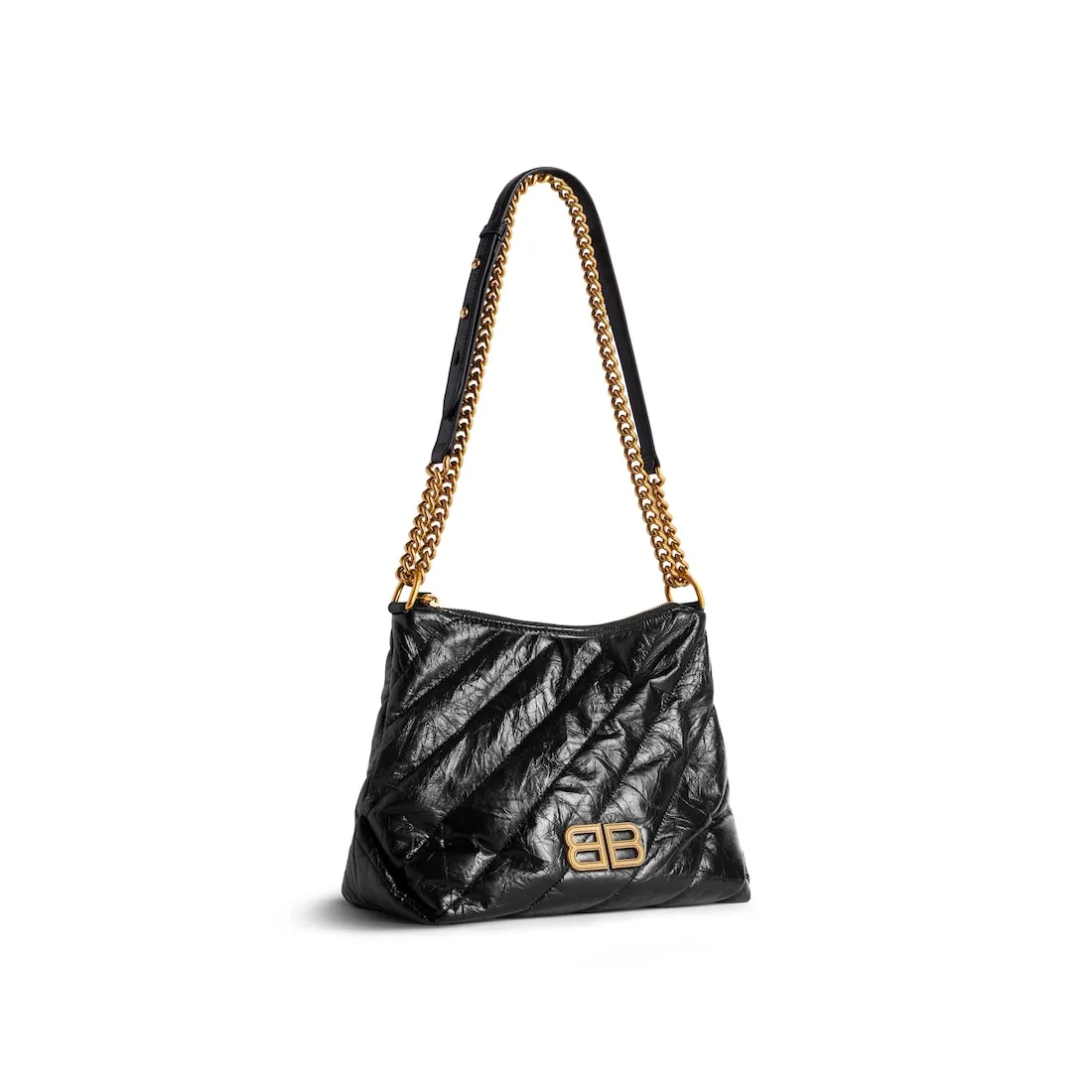      Women's Crush Small Hobo Bag Quilted  in Black 