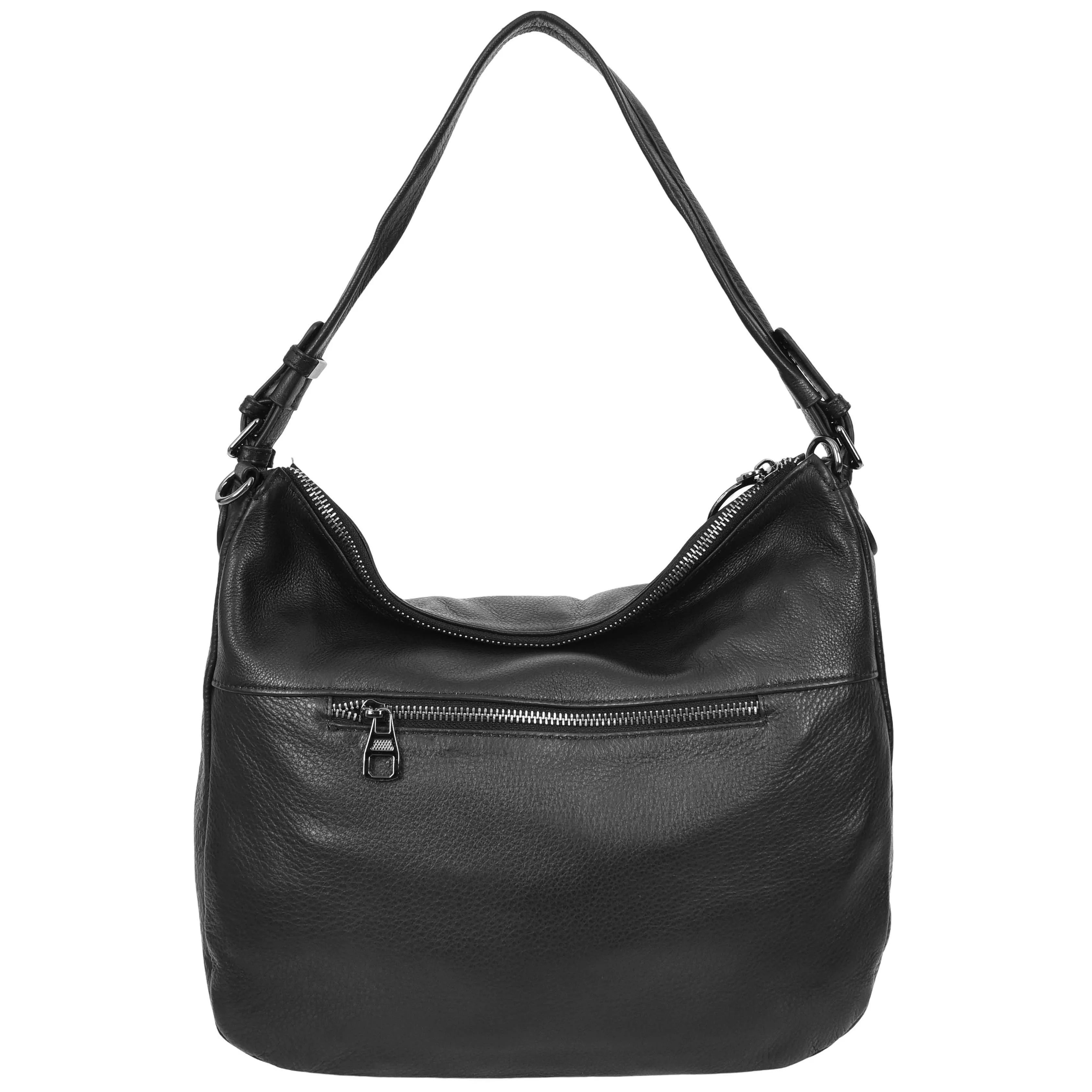 Womens Real Leather Hobo Style Handbag Diana Black