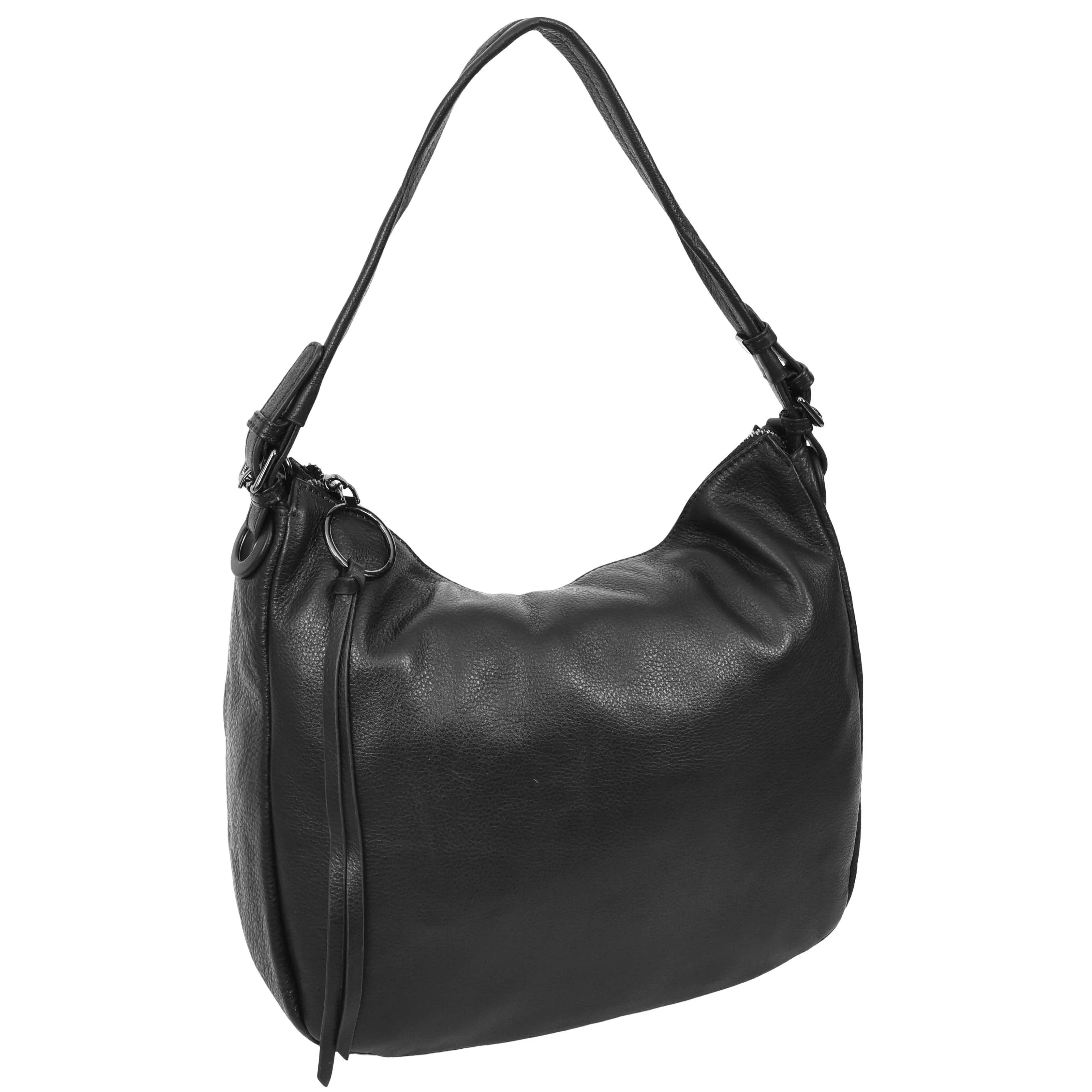 Womens Real Leather Hobo Style Handbag Diana Black