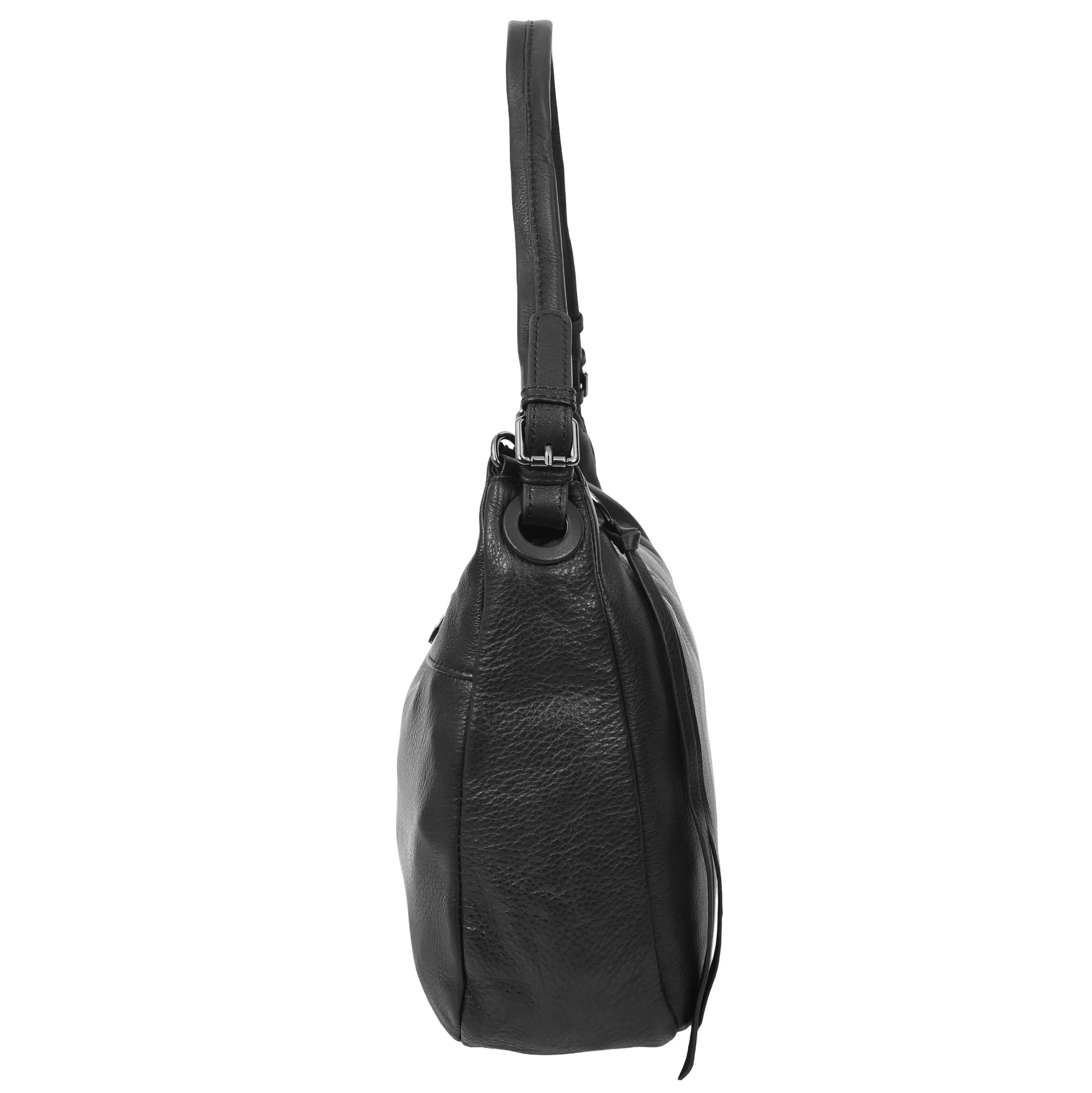 Womens Real Leather Hobo Style Handbag Diana Black