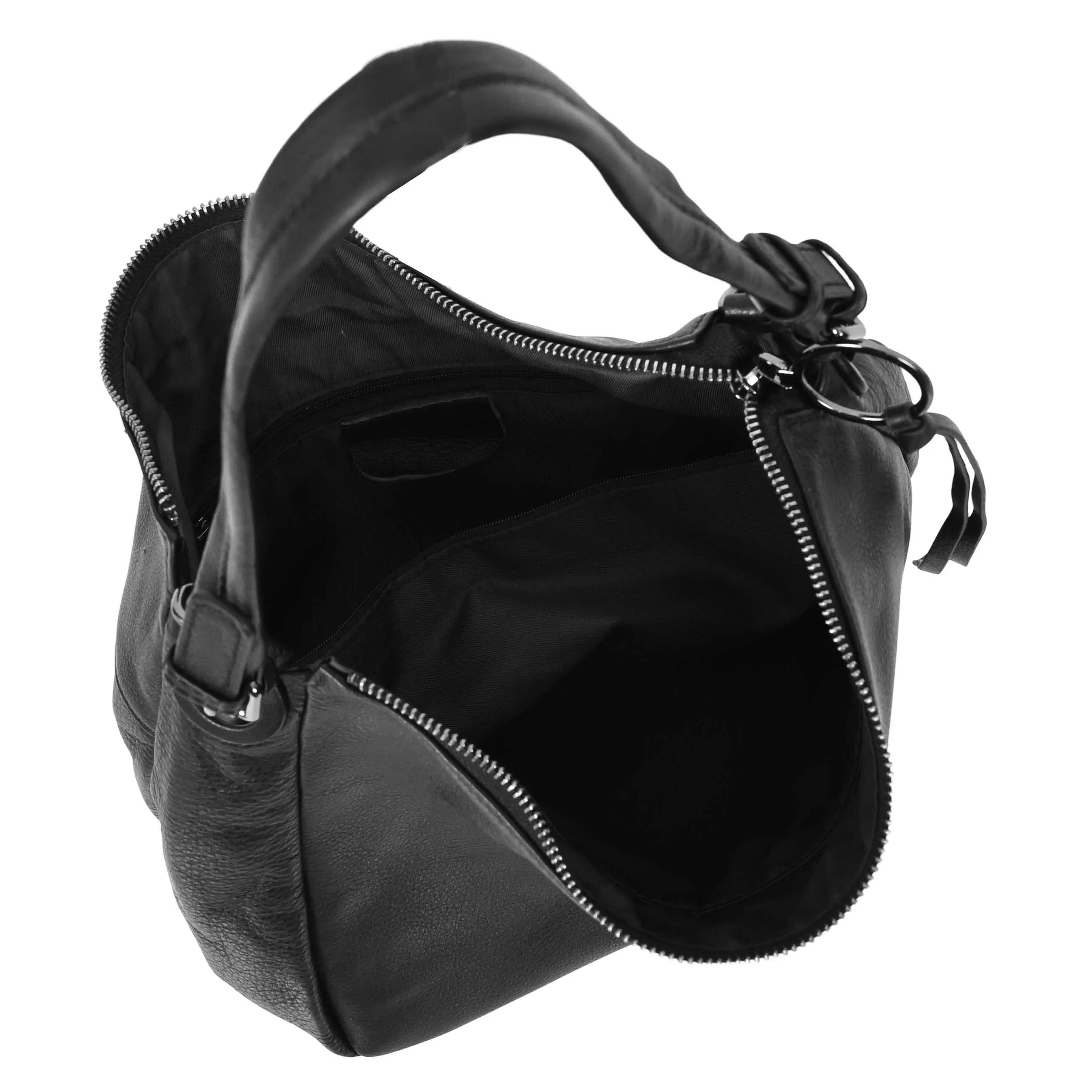 Womens Real Leather Hobo Style Handbag Diana Black