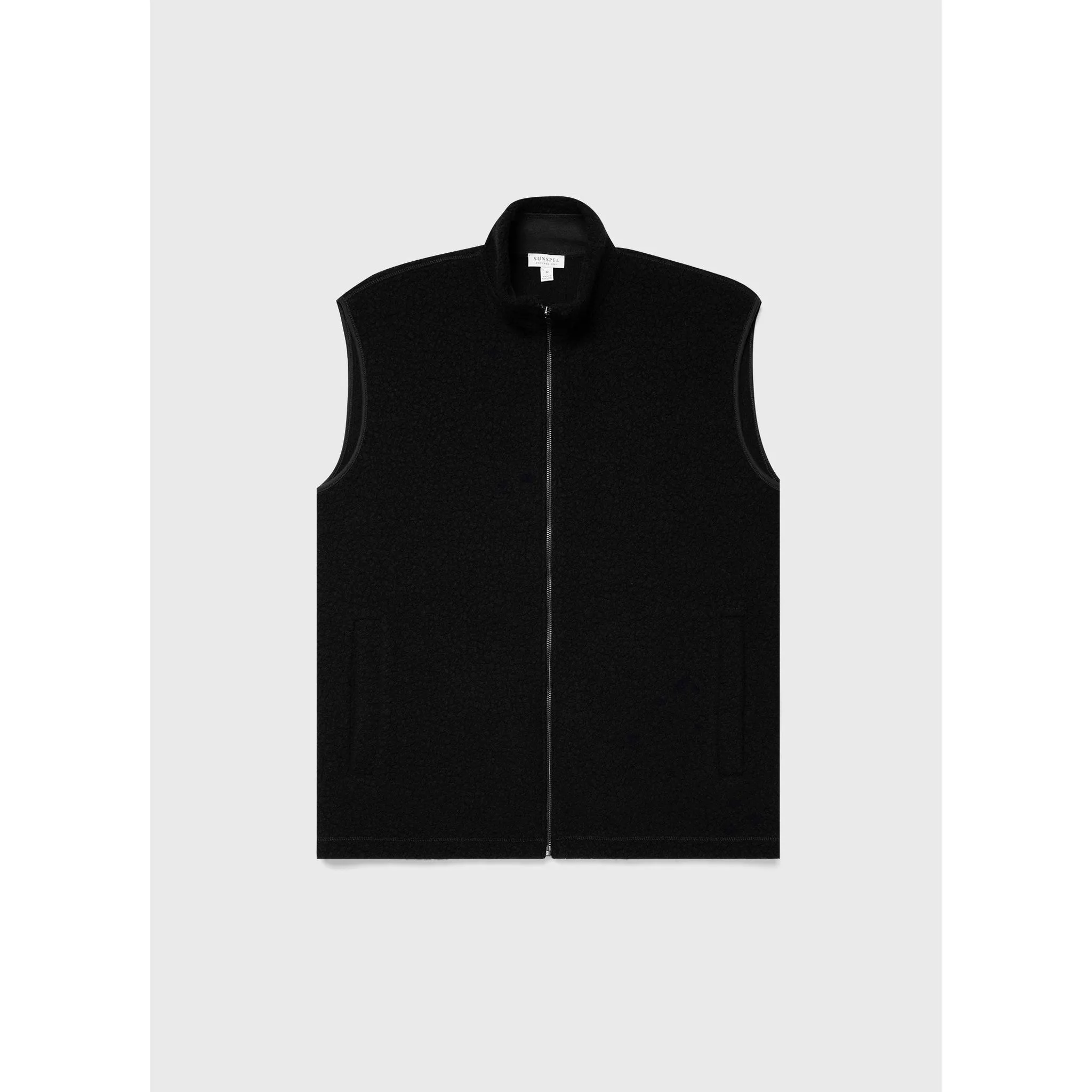 Wool Fleece Gilet | Men | Black