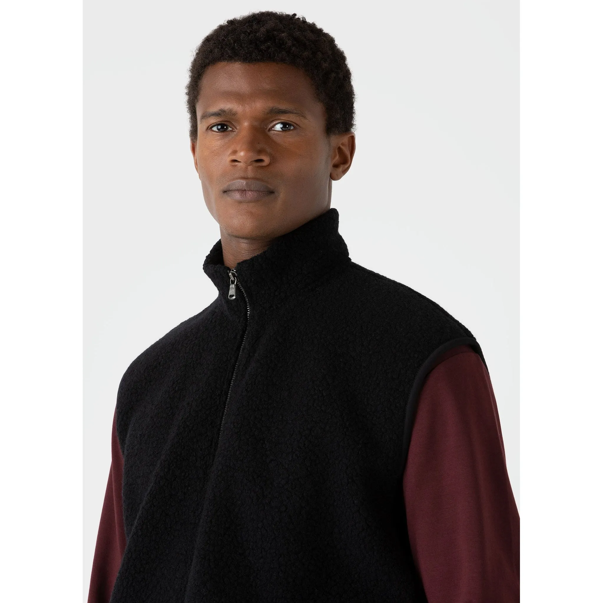 Wool Fleece Gilet | Men | Black