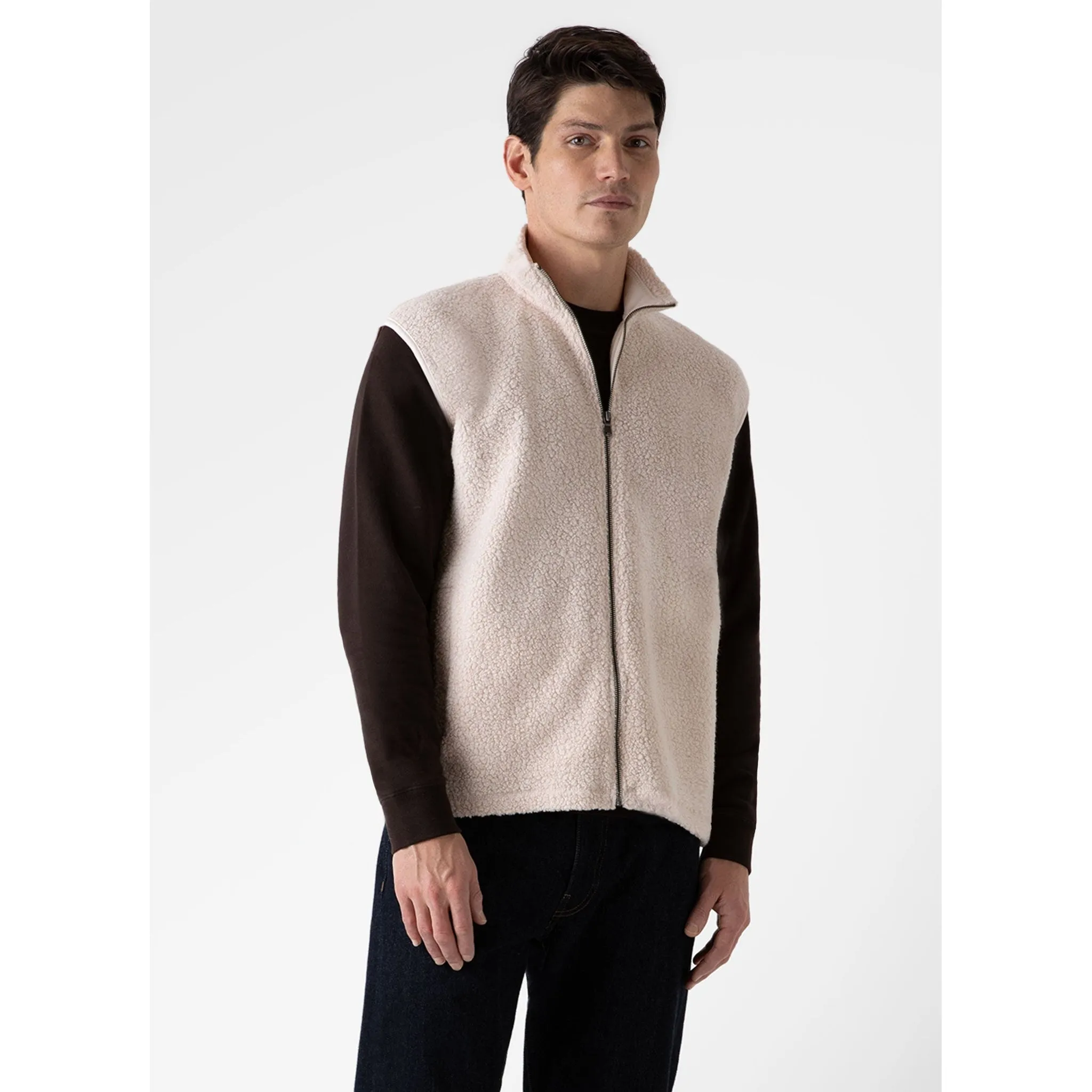 Wool Fleece Gilet | Men | Ecru