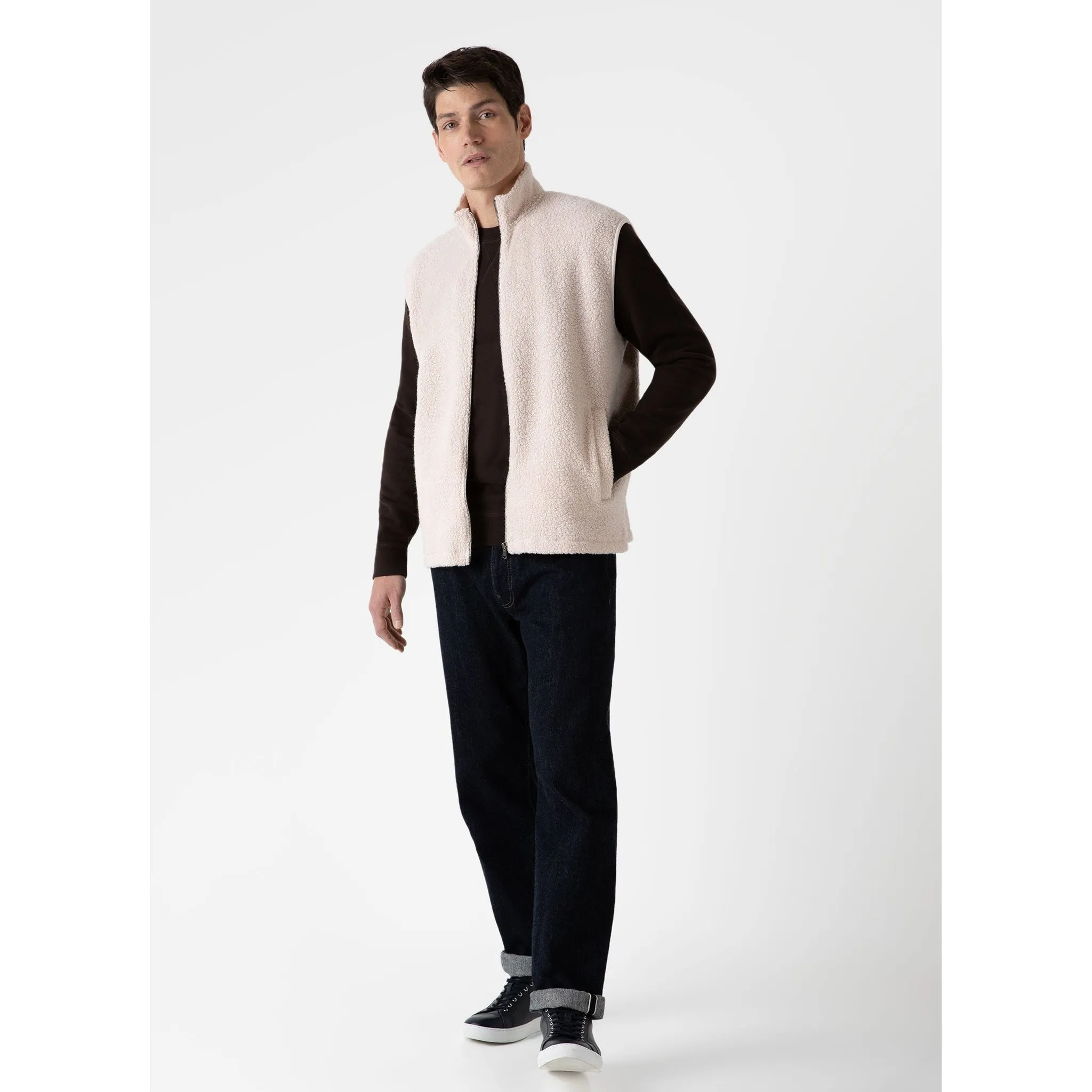 Wool Fleece Gilet | Men | Ecru