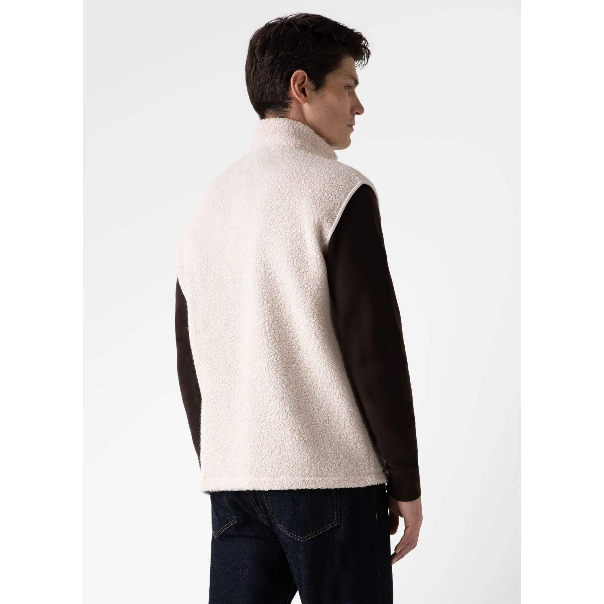 Wool Fleece Gilet | Men | Ecru