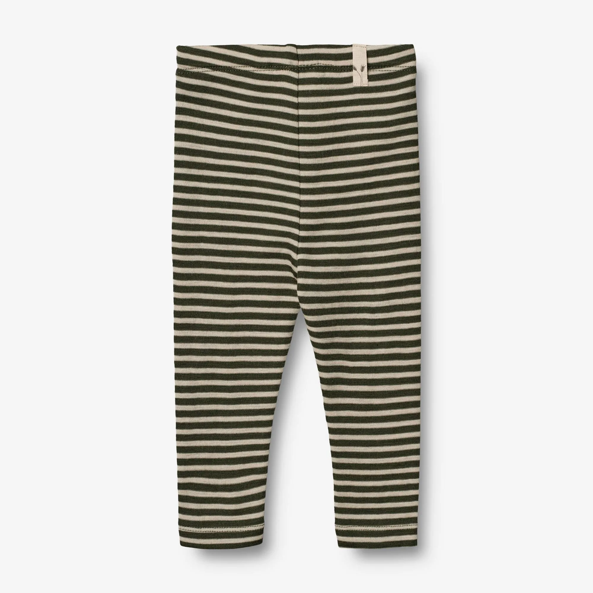 Wool Leggings | Baby - green stripe