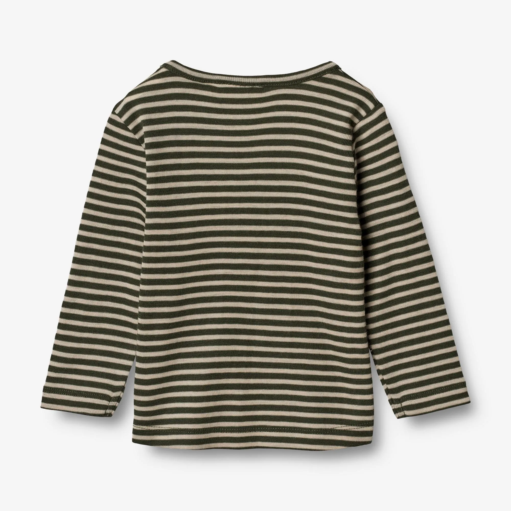 Wool T-Shirt LS | Baby - green stripe