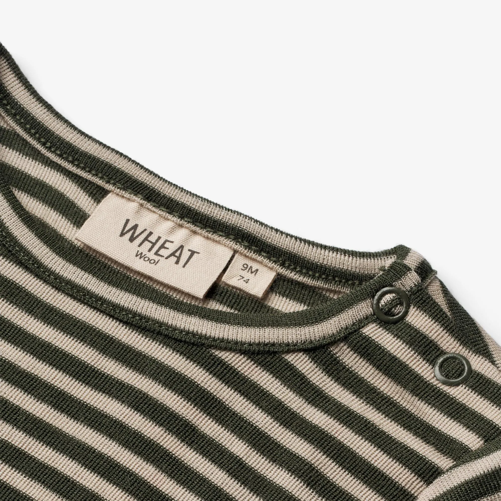 Wool T-Shirt LS | Baby - green stripe