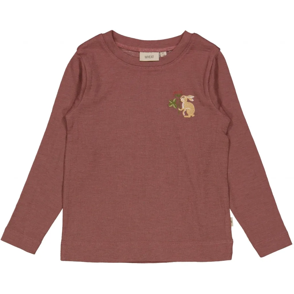 Wool T-Shirt Lucky Hare Embroidery