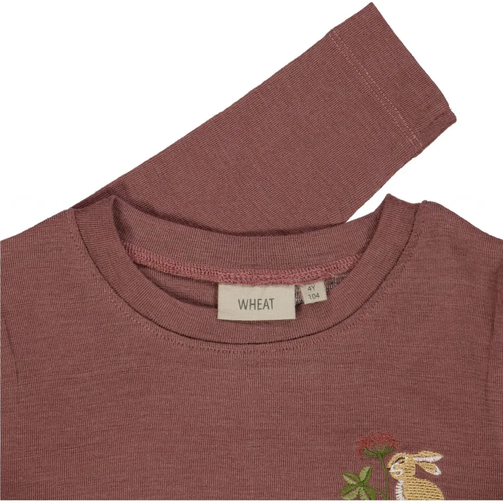 Wool T-Shirt Lucky Hare Embroidery