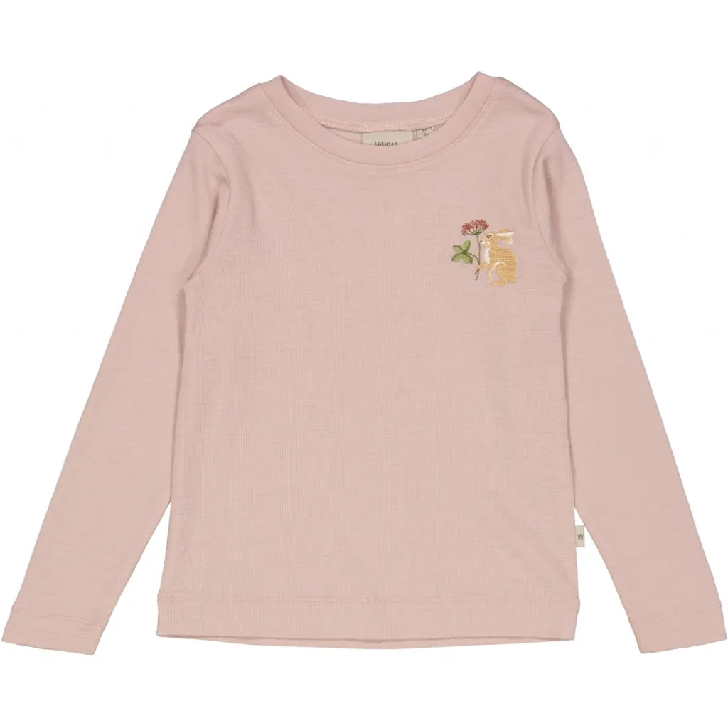 Wool T-Shirt Lucky Hare Embroidery