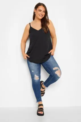 YOURS Curve Black Cami Vest Top