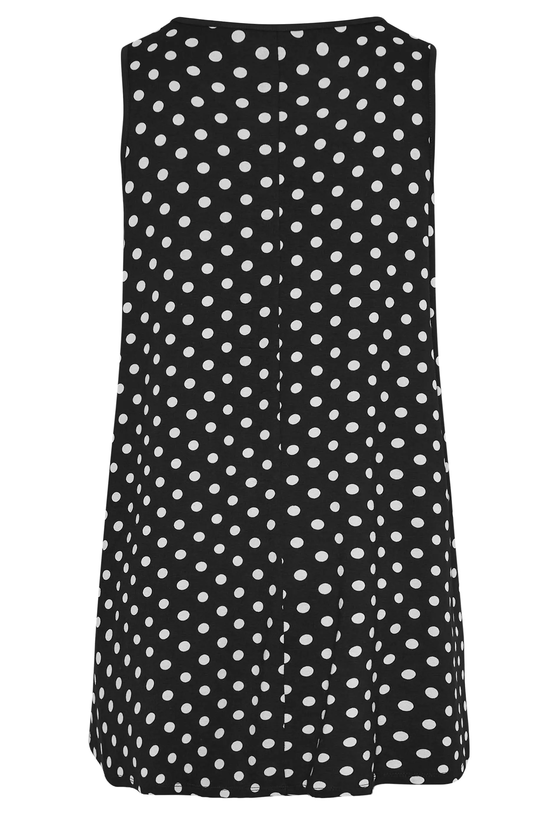 YOURS Curve Black Polka Dot Print Back Vest Top