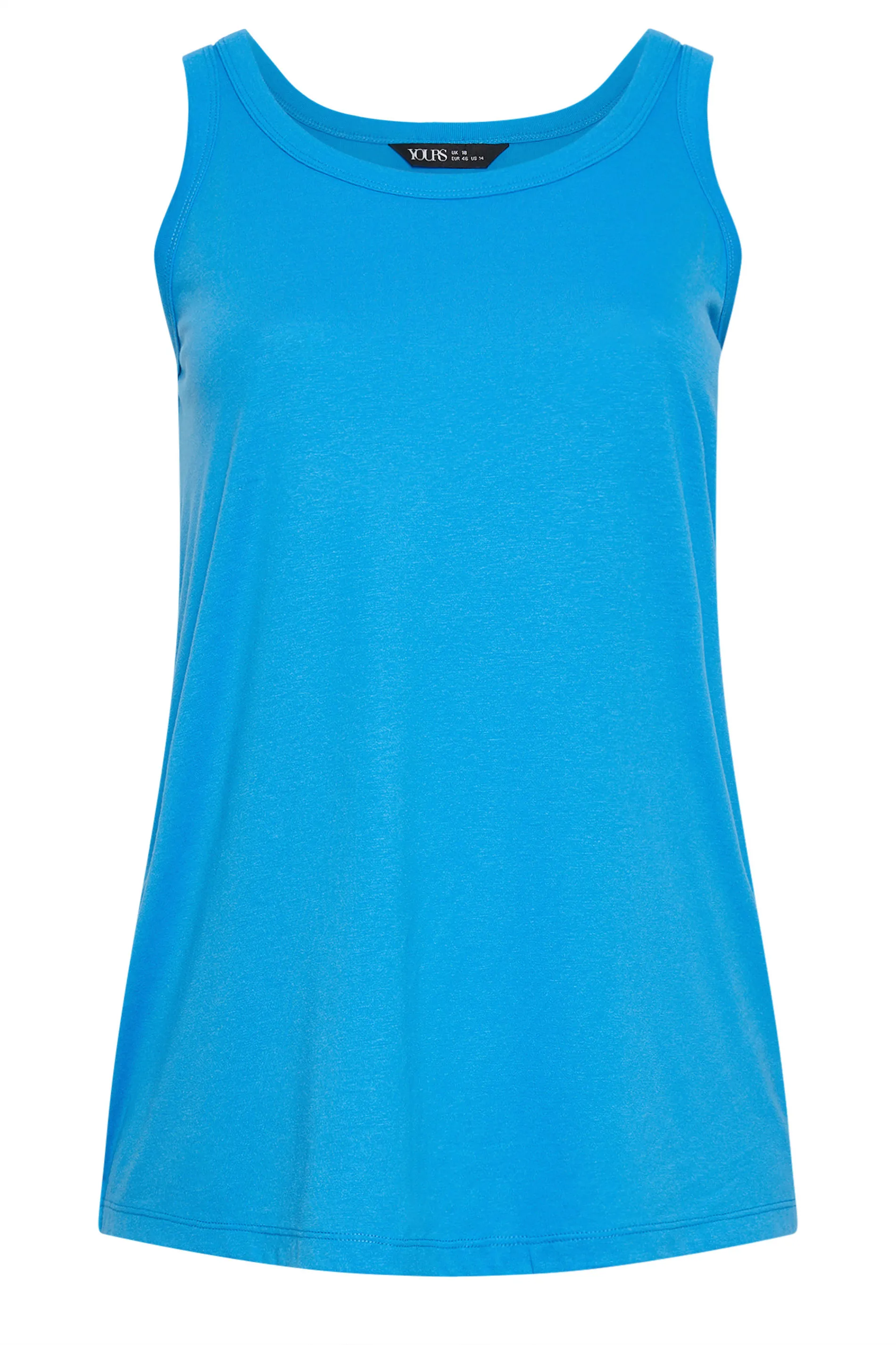 YOURS Curve Blue Cotton Blend Vest Top