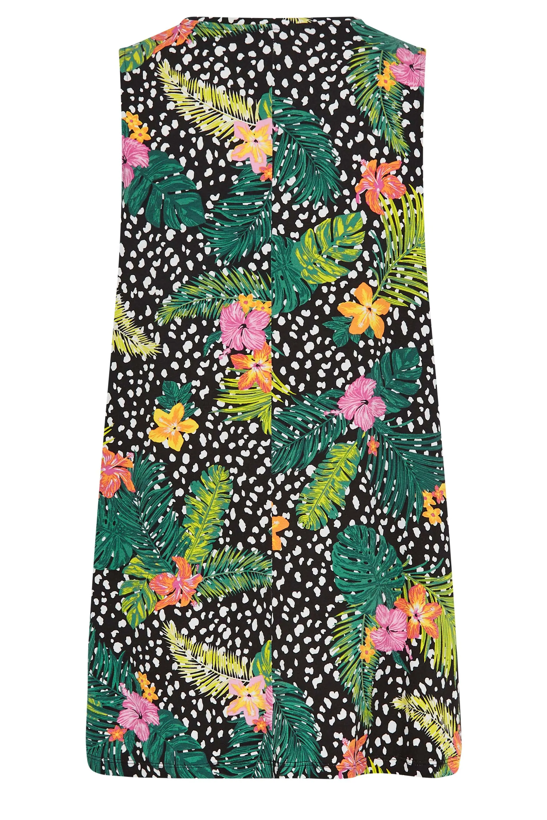 YOURS Curve Green Floral Mixed Print Vest Top