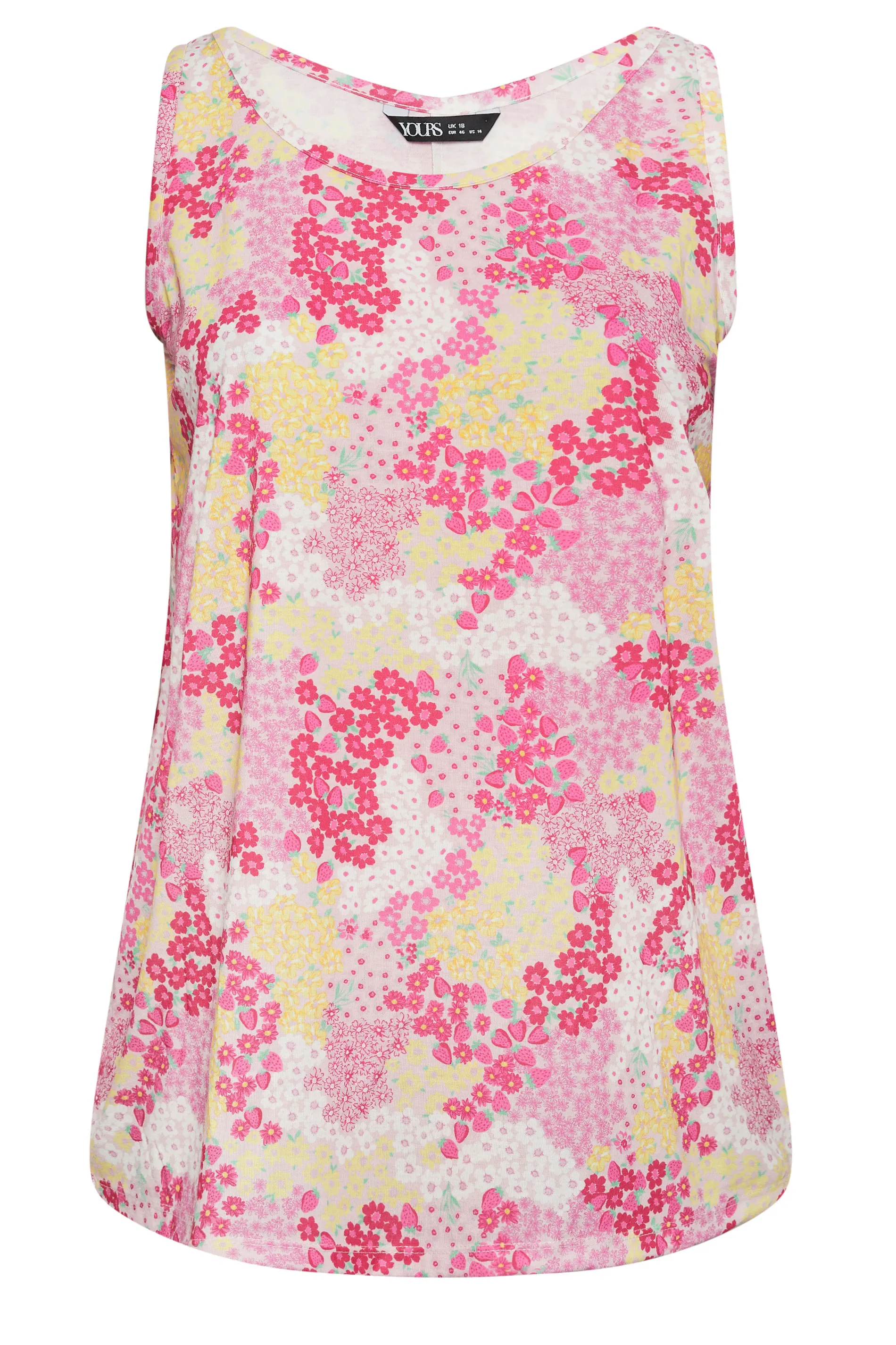 YOURS Curve Pink Floral Print Vest Top